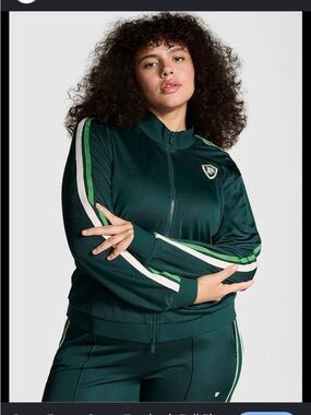 VS pink track jacket green Large